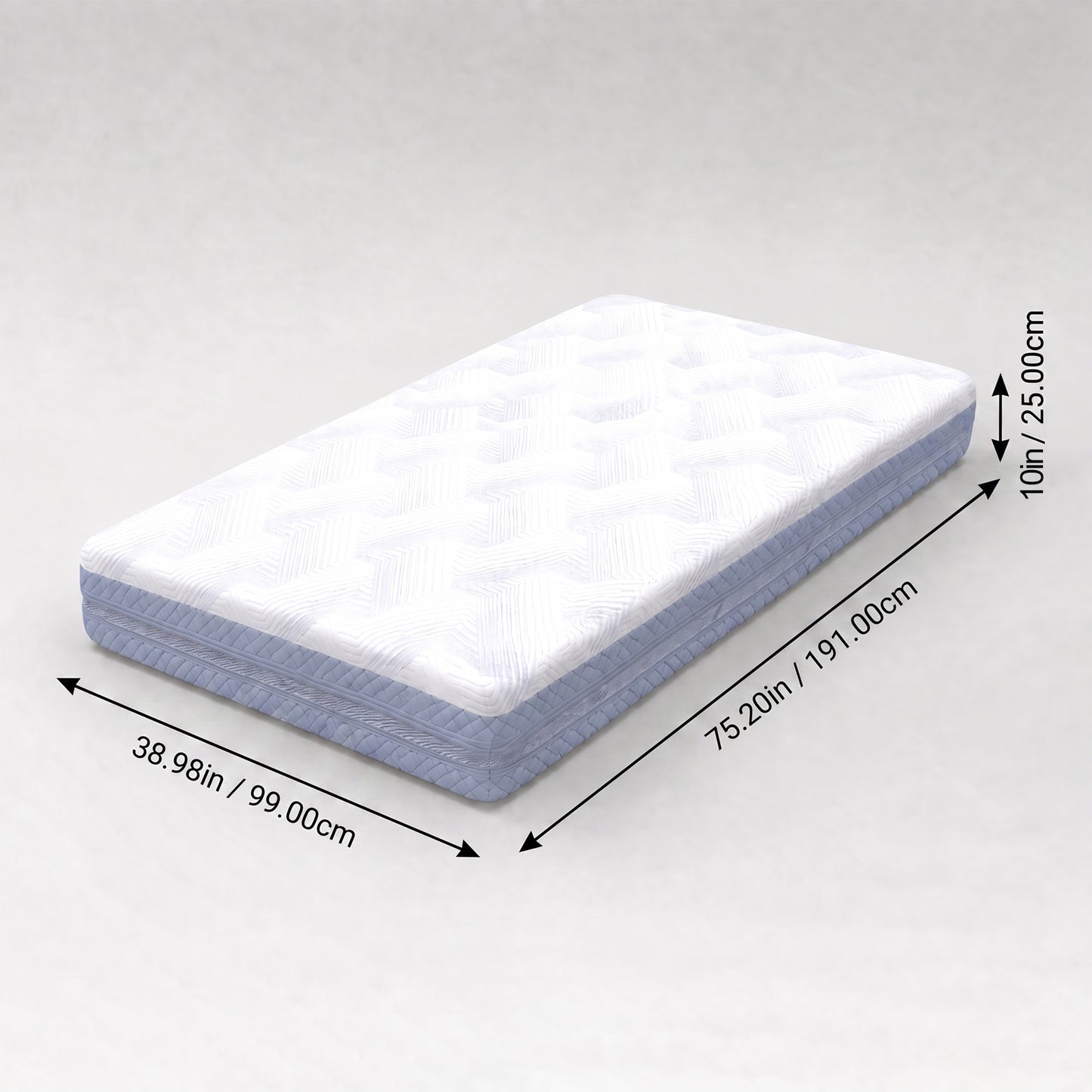 10 Inch Twin Memory Foam Mattress - Breathable & Supportive