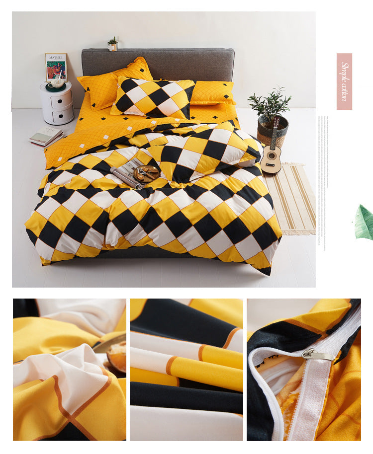 Aloe Cotton Bedding Sheets Set - Four-Piece Bed Linen for Home