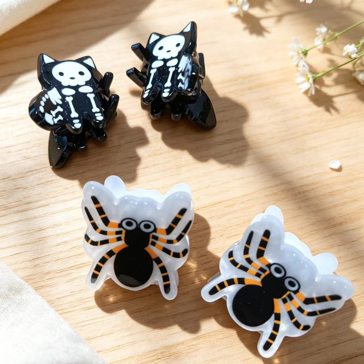 Halloween Hair Clips - Spider & Ghost Designs