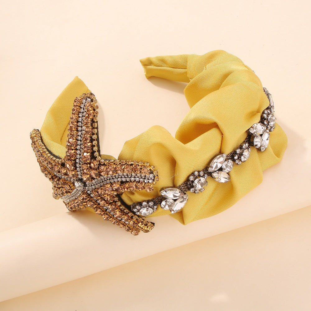 Starfish Headband Hair Claw Clip with Rhinestones