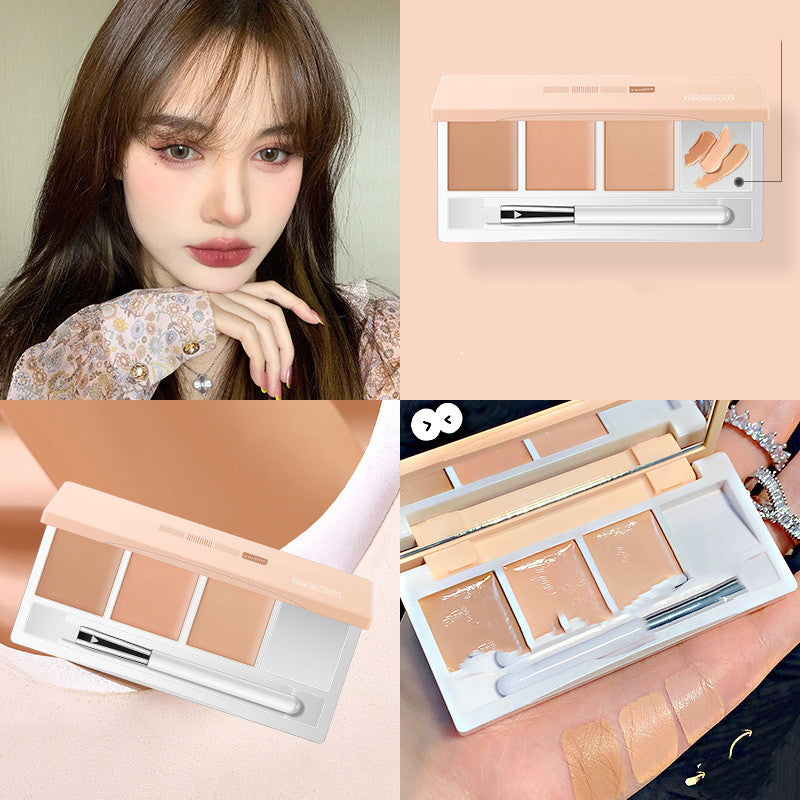 Tri-Color Concealer Palette for Dark Circles & Tear Troughs - Natural & Light Skin
