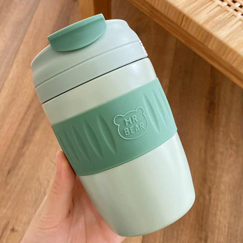 High-Value Stainless Steel Vacuum Flask with Straw - 370ml Portable Insulated Bottle
