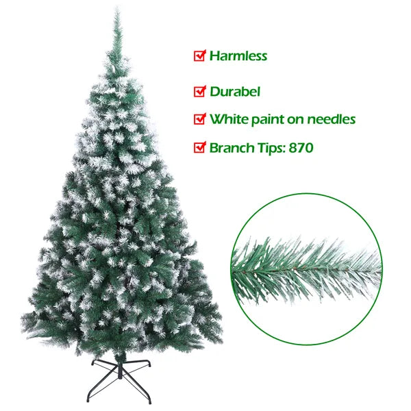 7FT Unlit PVC Christmas Tree with 870 Branches