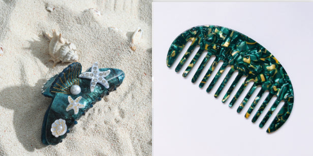 Acrylic Starfish Shell Hair Barrette