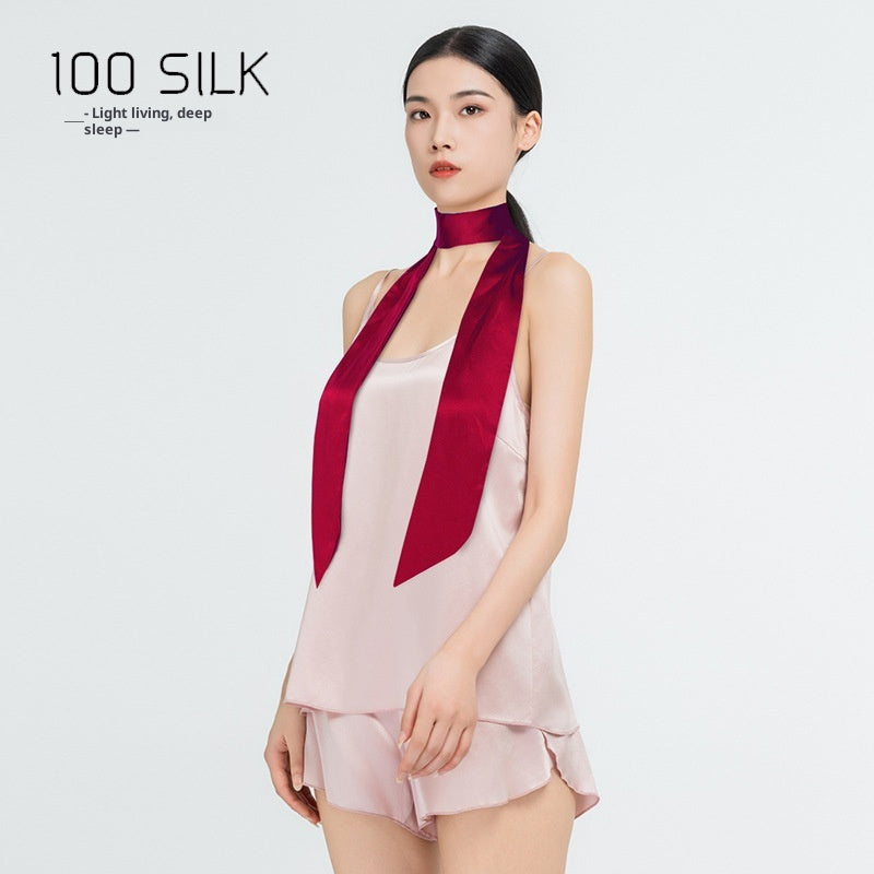 Elegant Silk Long Hairband Scarf for Women - Versatile Head Wrap