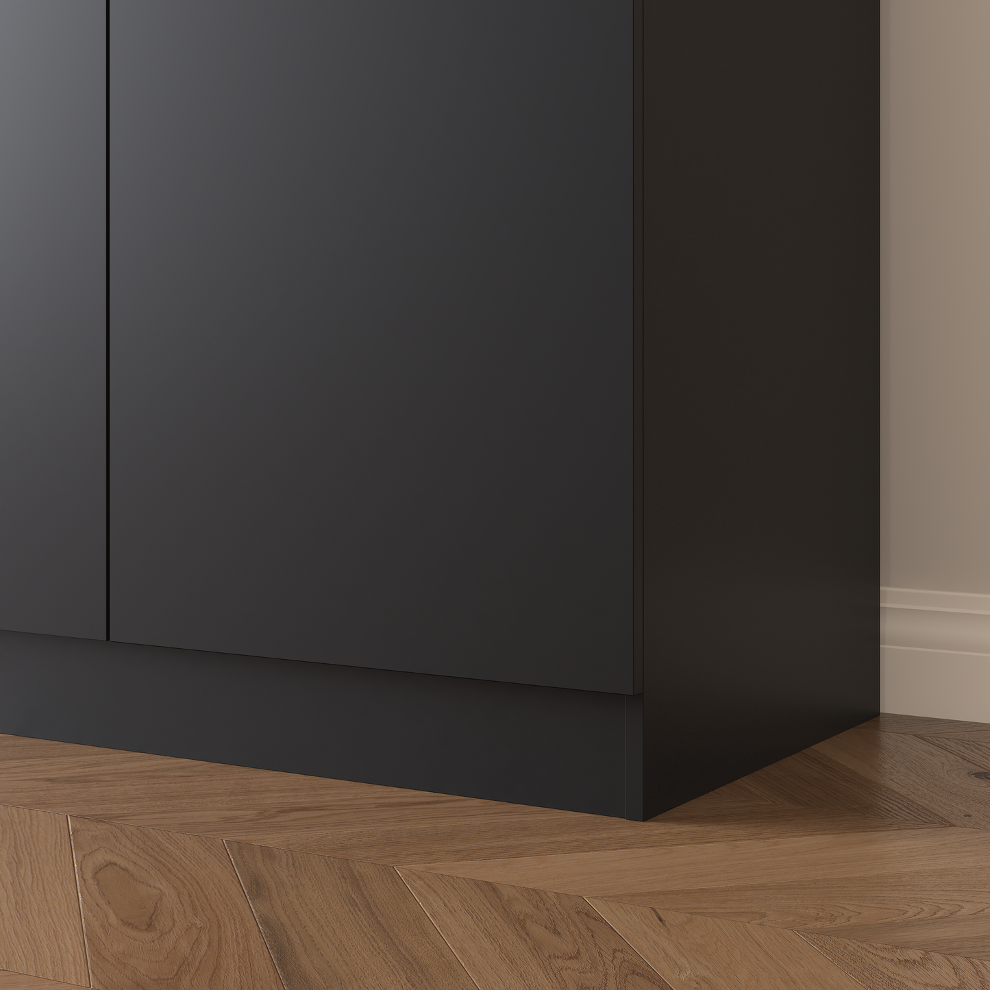 Large Black Sideboard Buffet Cabinet with Storage & 2 Drawers