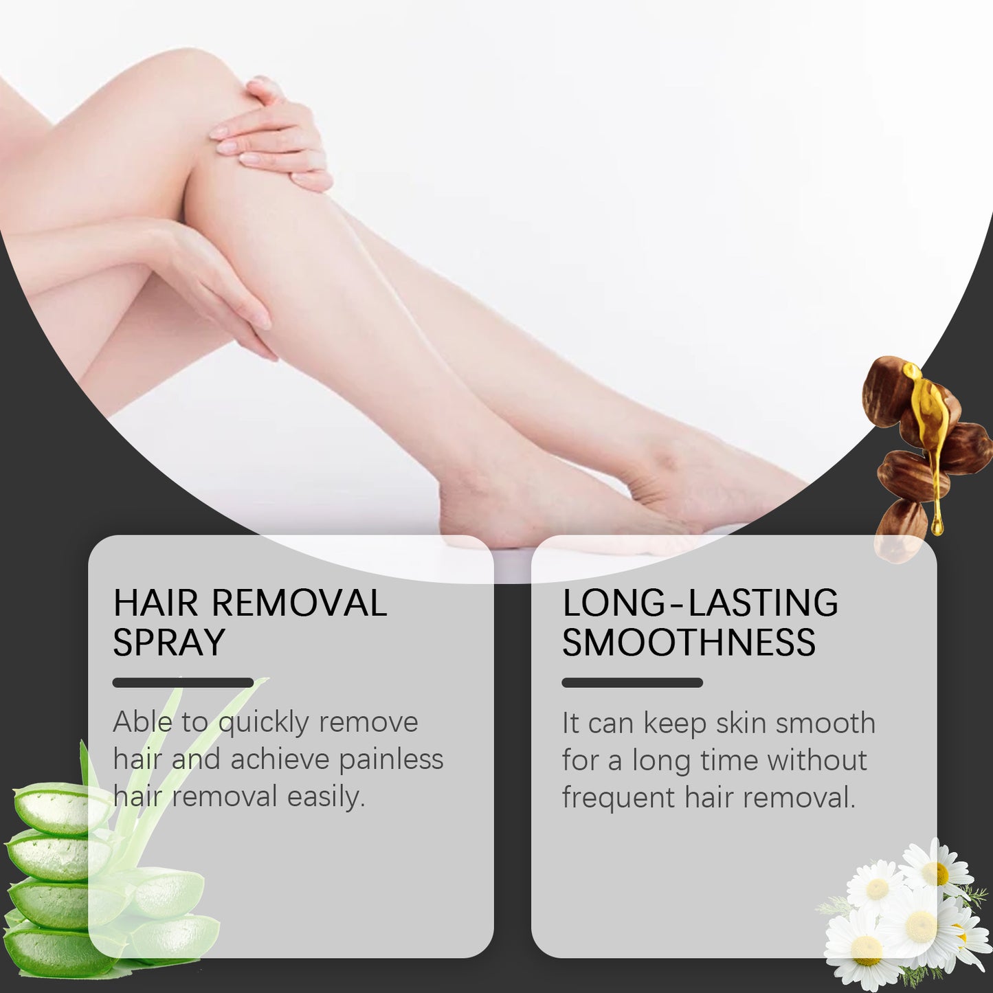 Gentle Hair Removal Spray for Body - 100ml Smoothing Skin Care Treatment