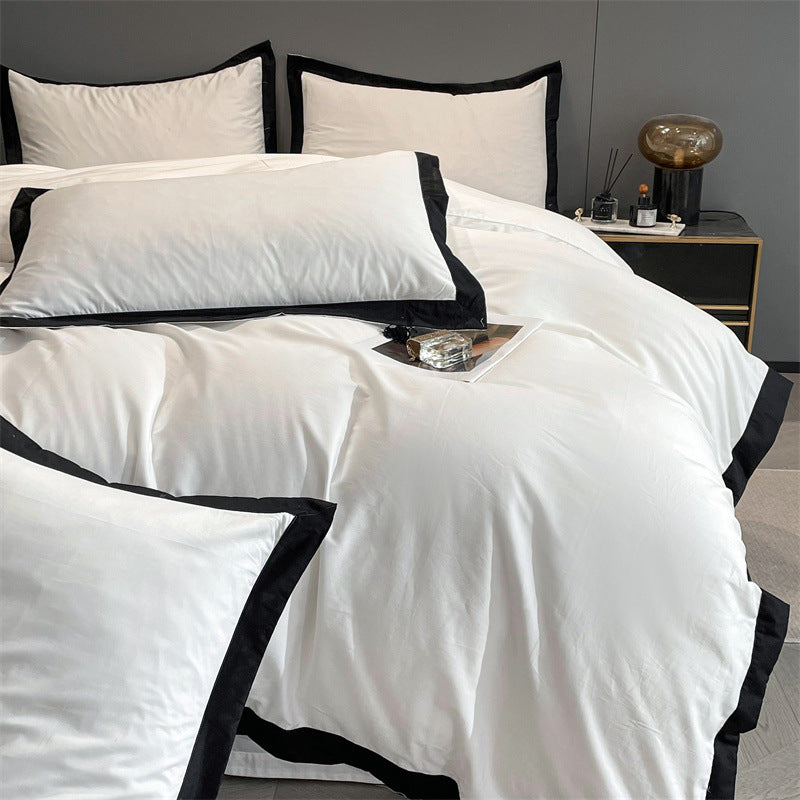 Four-Piece Velvet Bedding Set - Fitted Sheet Duvet Cover Pillowcase