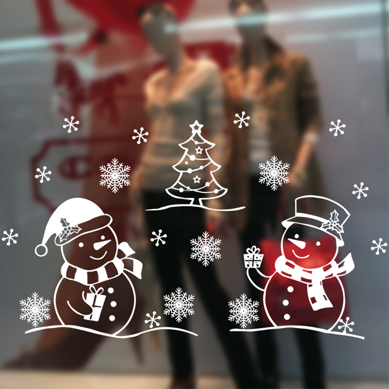 Festive Glass Window Stickers for Holiday Decor - Christmas Festival Decorations