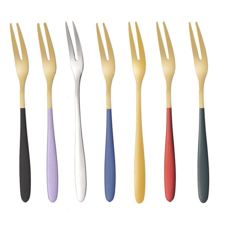 Stainless Steel Fruit Fork Set - Western Style Kitchen Dinnerware
