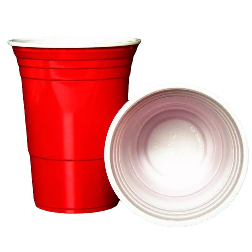 450ml Red Beer Pong Plastic Cups Set with 4 Balls - Party Supplies