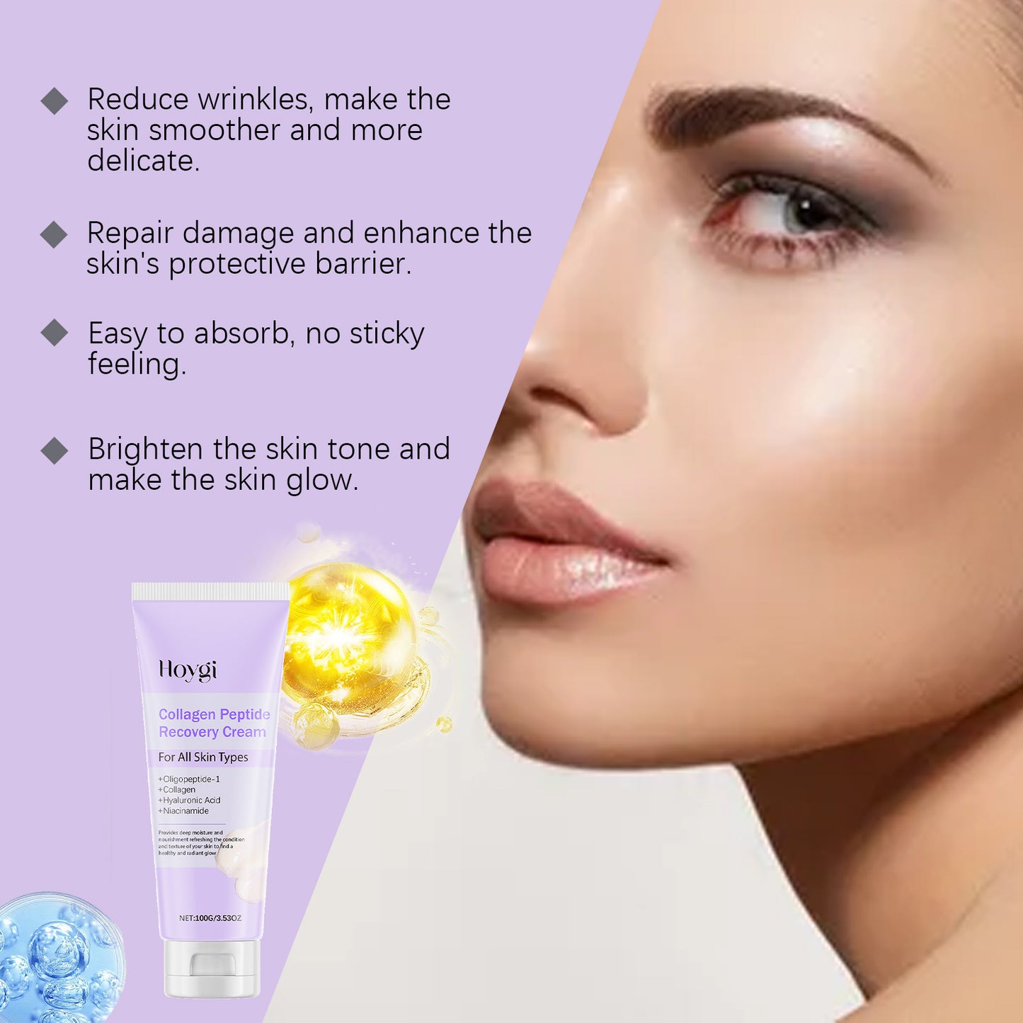 Collagen Peptide Anti-Wrinkle Face Cream - Firming & Hydrating Moisturizer