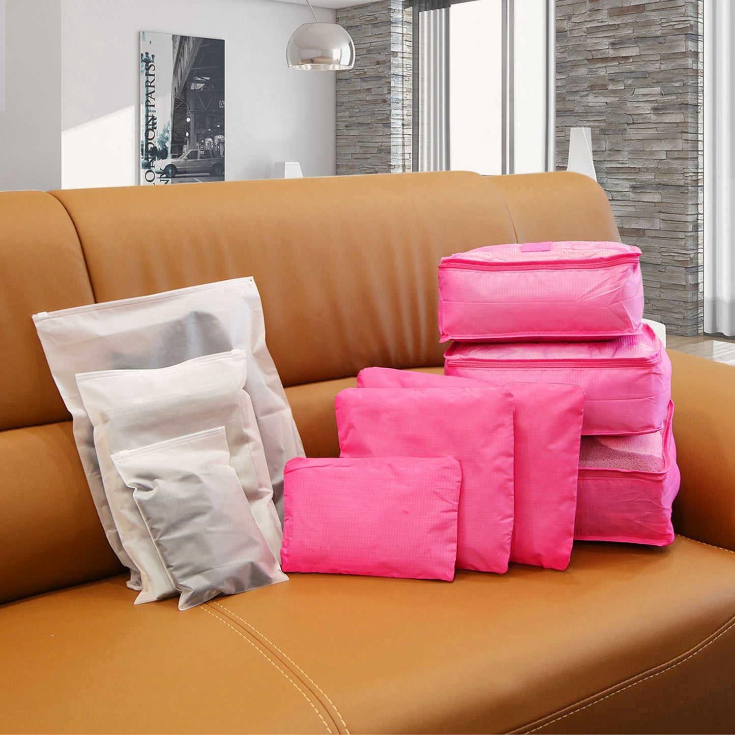 9Pcs Per Set Clothes Storage Bags Water-Resistant Travel Luggage