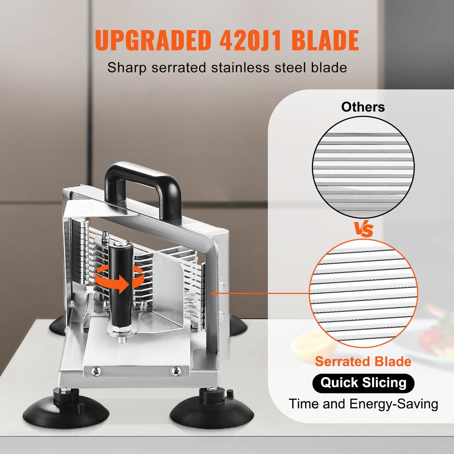 Commercial Tomato Slicer 1/4 Inch Stainless Steel Heavy Duty Kitchen Cutter