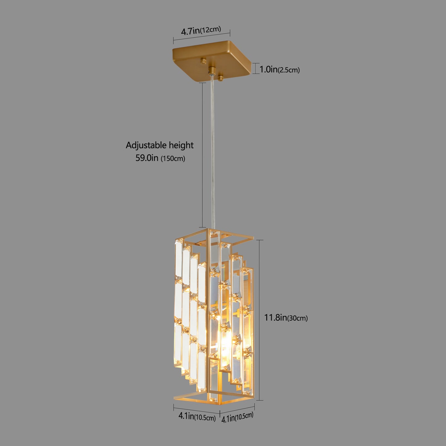 Modern Crystal Pendant Light Set - 3 Adjustable Fixtures