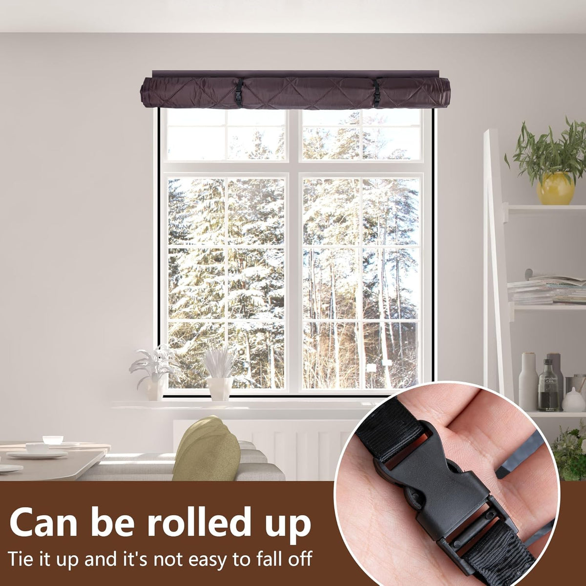 Rollable Magnetic Cotton Insulated Door Curtain - Windproof & Thermal Block for Home & Yard