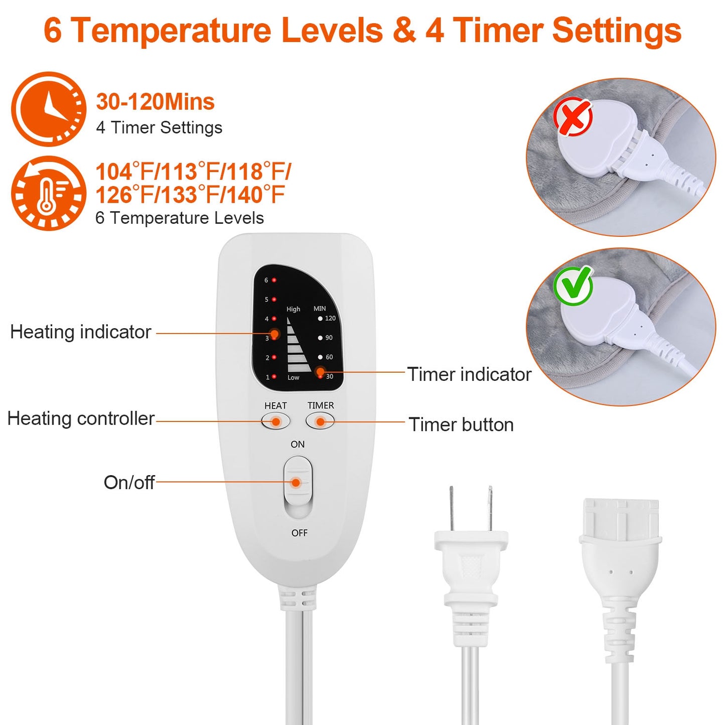 Electric Heating Wrap for Neck and Shoulder Pain Relief - Grey