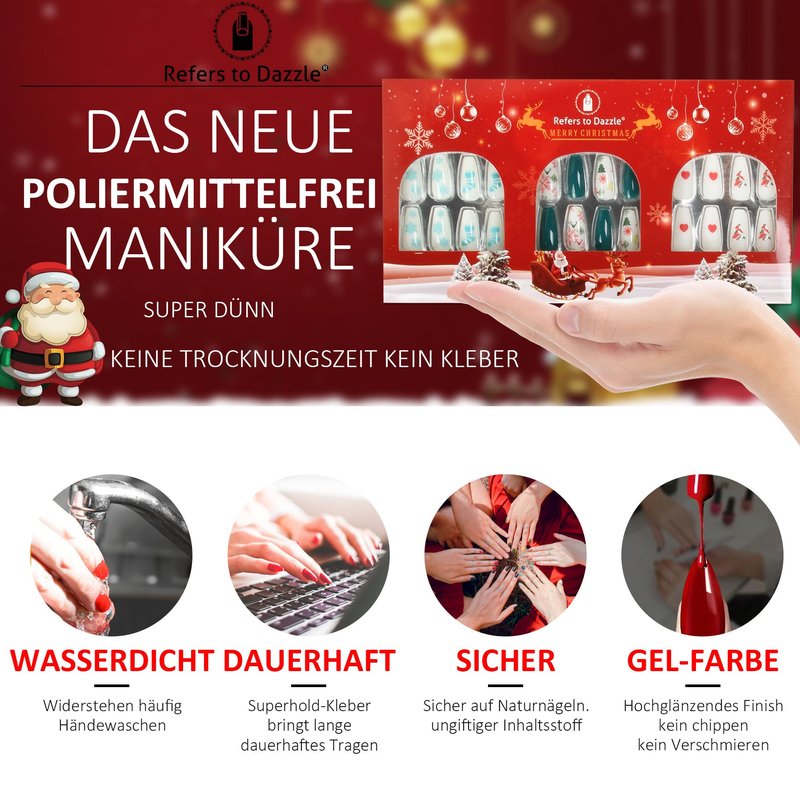Christmas Nail Art Sticker Set - 72 Pieces