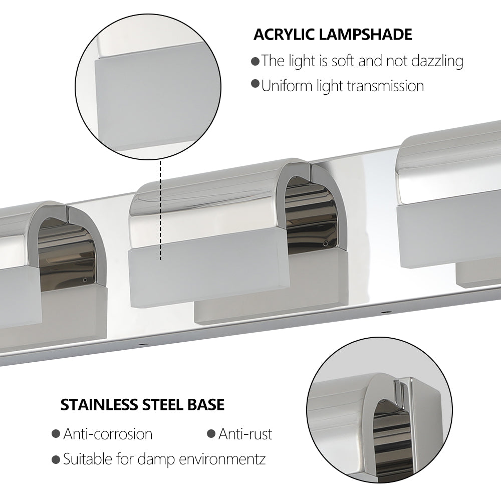 3-Light LED Bathroom Vanity Light Fixture - Modern Design