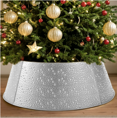 Metal Christmas Tree Collar - Durable Waterproof Tree Base Cover