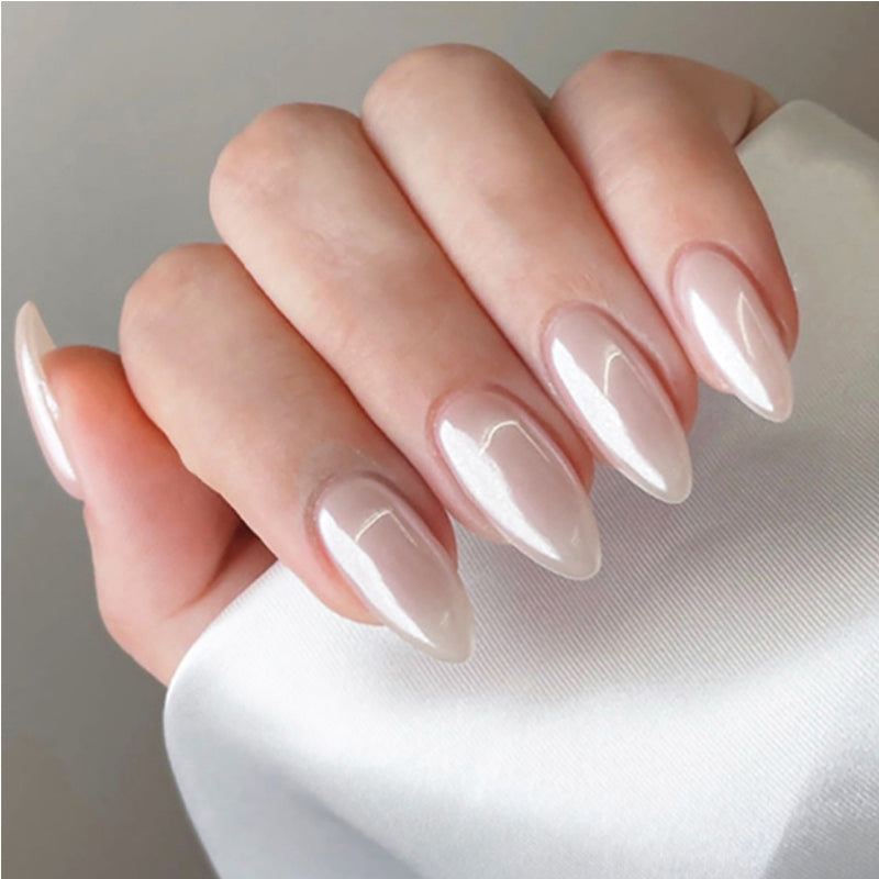 Aurora White Long Square Press-On Nails - 24 Piece Set