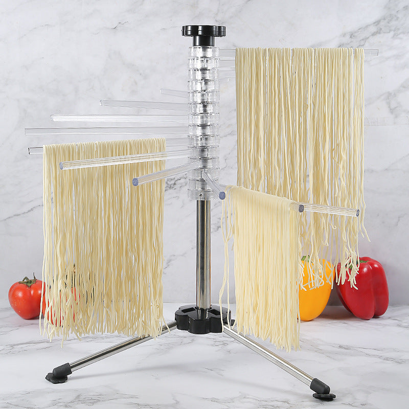 Noodle Hanger Rotating Surface Organizer Kitchen Storage Black & Transparent