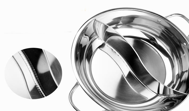 28cm Stainless Steel Mandarin Duck Hot Pot for Kitchen & Dining