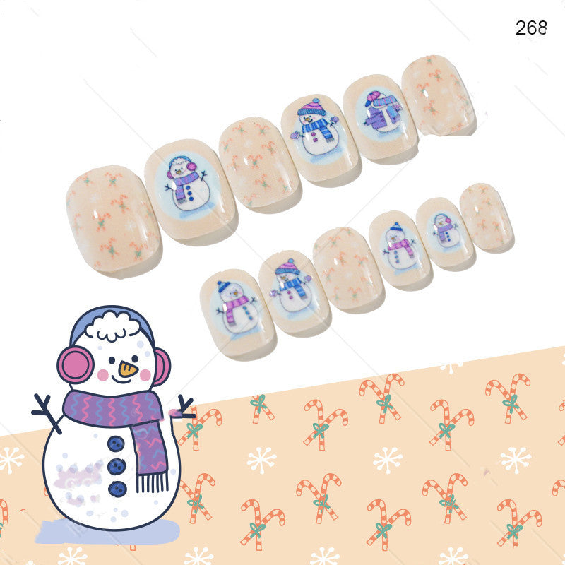 Christmas Kids Nail Stickers 24 Pieces Wearable Nail Art for Children