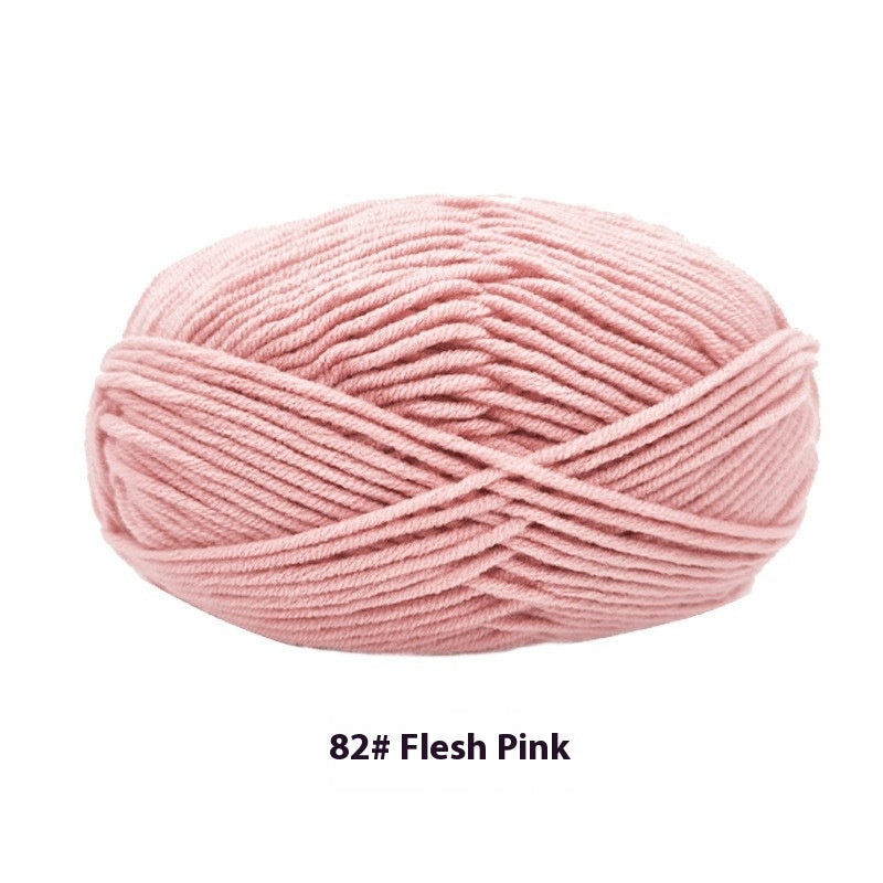 Four-Strand Milk Cotton Crochet Yarn Balls for Craft Projects - Multiple Colors