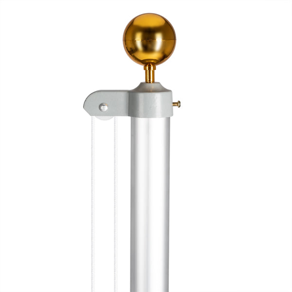 Adjustable Aluminum Flagpole Kit with 2 Flags and Finial - 25ft Outdoor Decoration