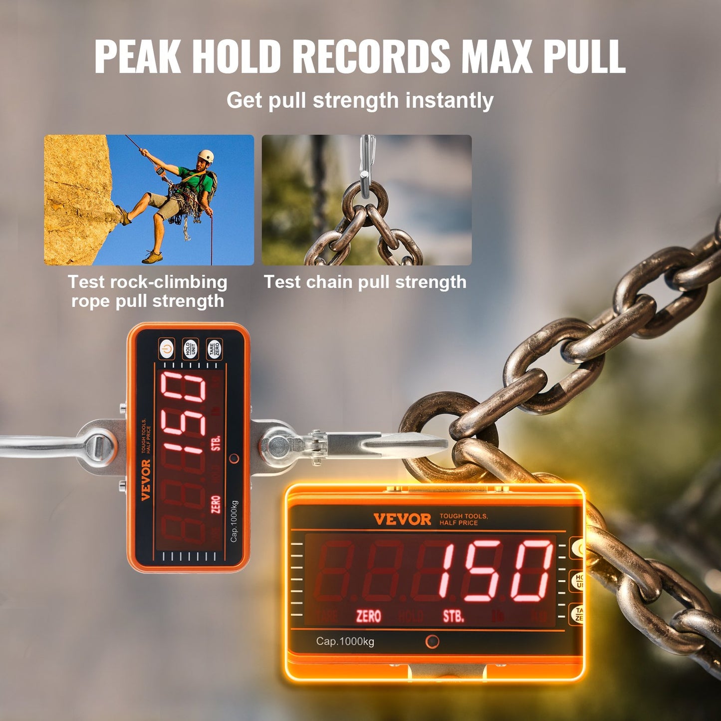 Heavy Duty Digital Crane Scale 2200 Lb/1000 Kg with Remote Control - Industrial Hanging Scale