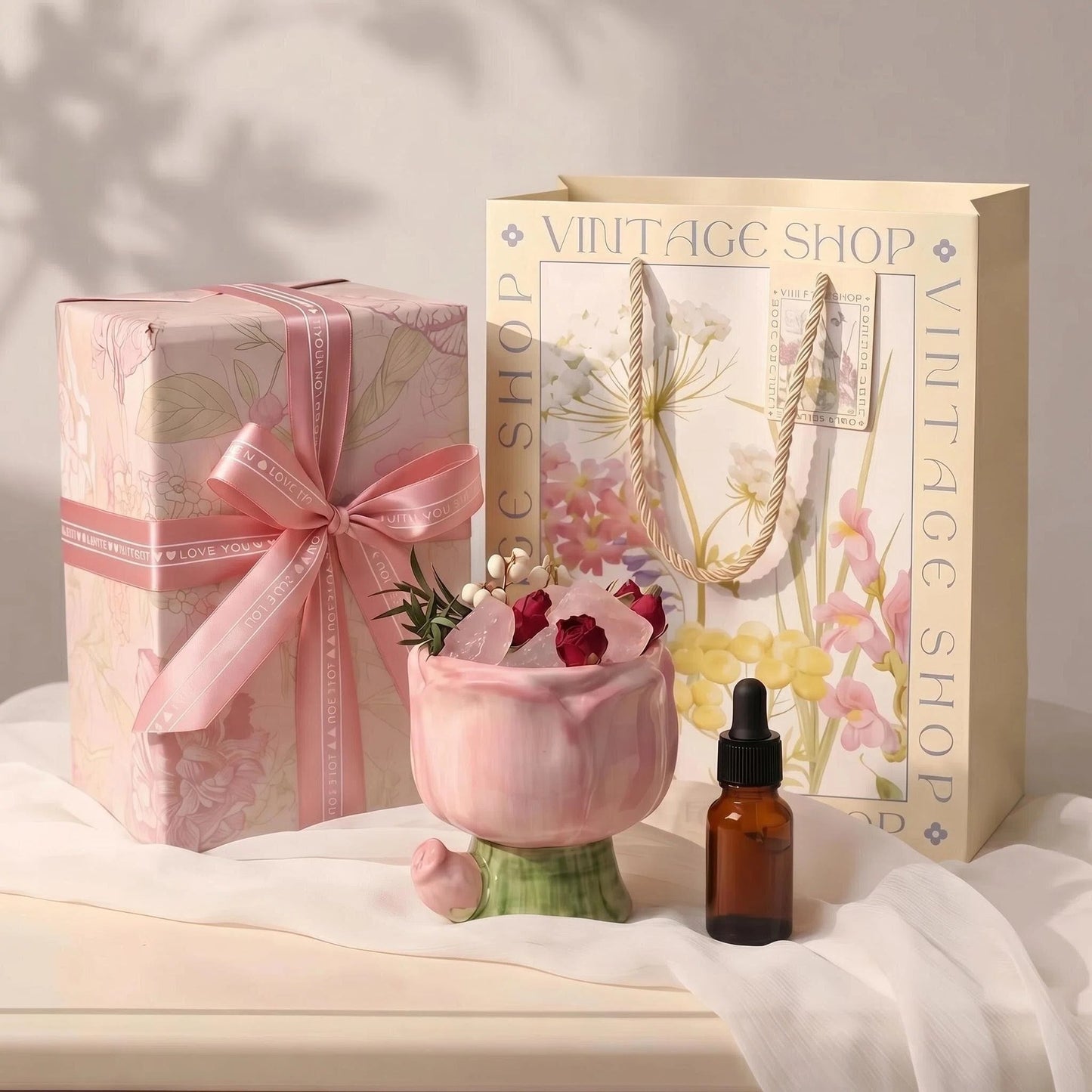 Dried Flower Crystal Diffuser Stone Aromatherapy Air Freshener - Fire-Free Home Decor