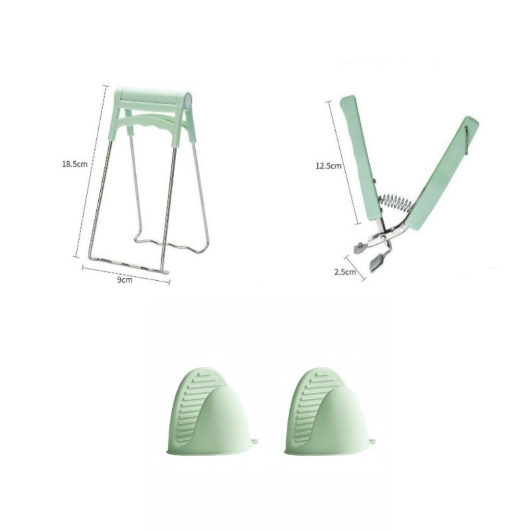 Heat-Resistant Silicone Bowl Gripper Non-Slip Kitchen Tongs - Heat Insulation