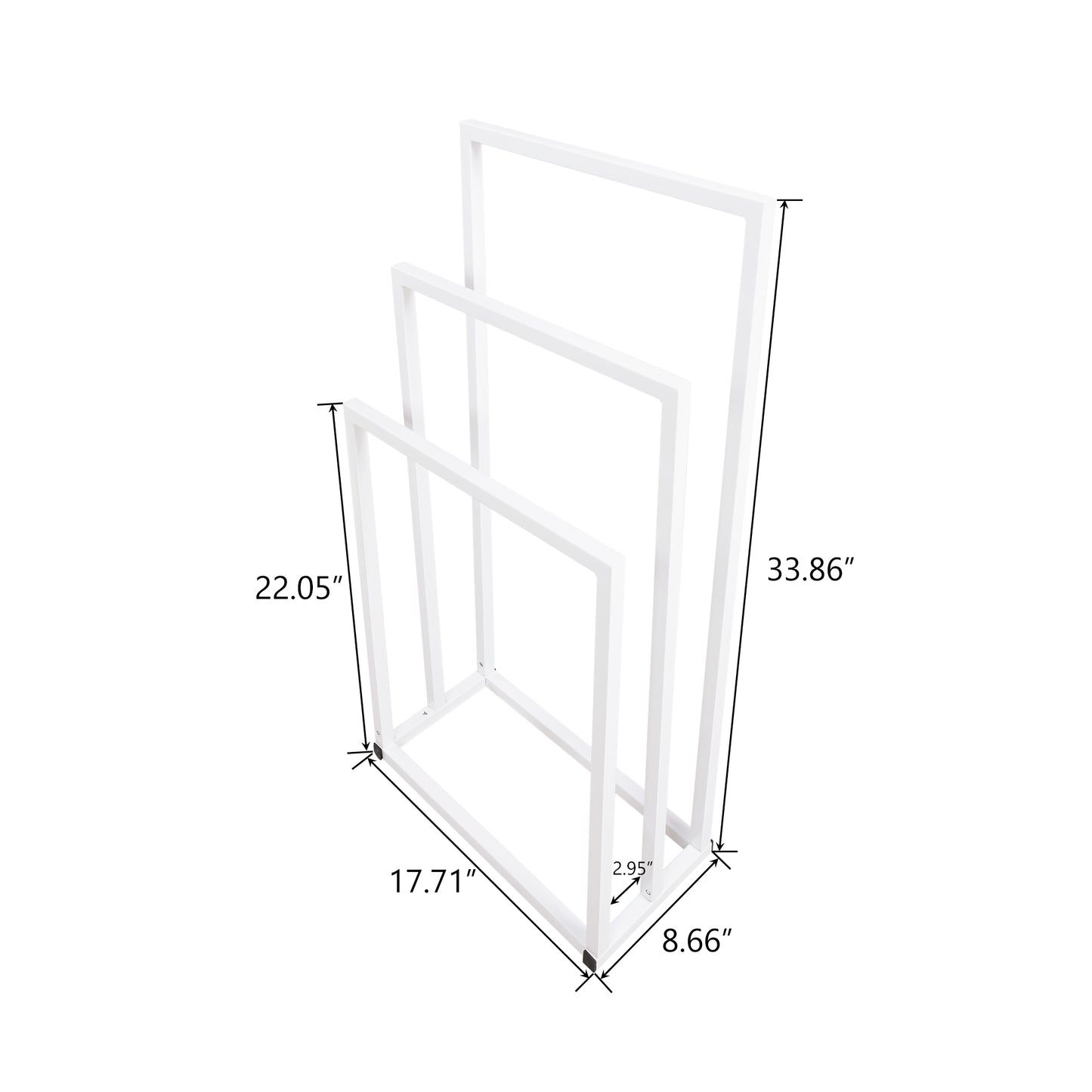 Metal Freestanding Towel Rack - 3-Tier Bathroom Organizer, White
