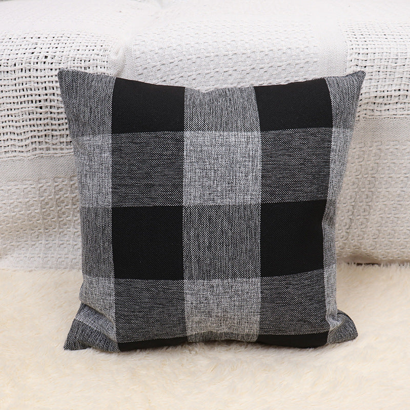 Plaid Pillow Cover for Sofa and Home Decor - Modern Cushion Case