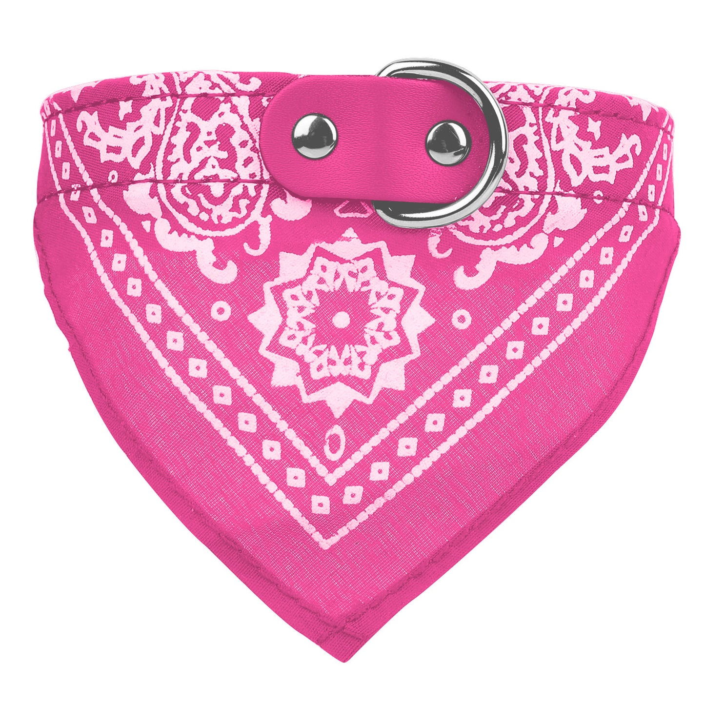 Adjustable Bandana Leather Pet Collar - Triangle Scarf