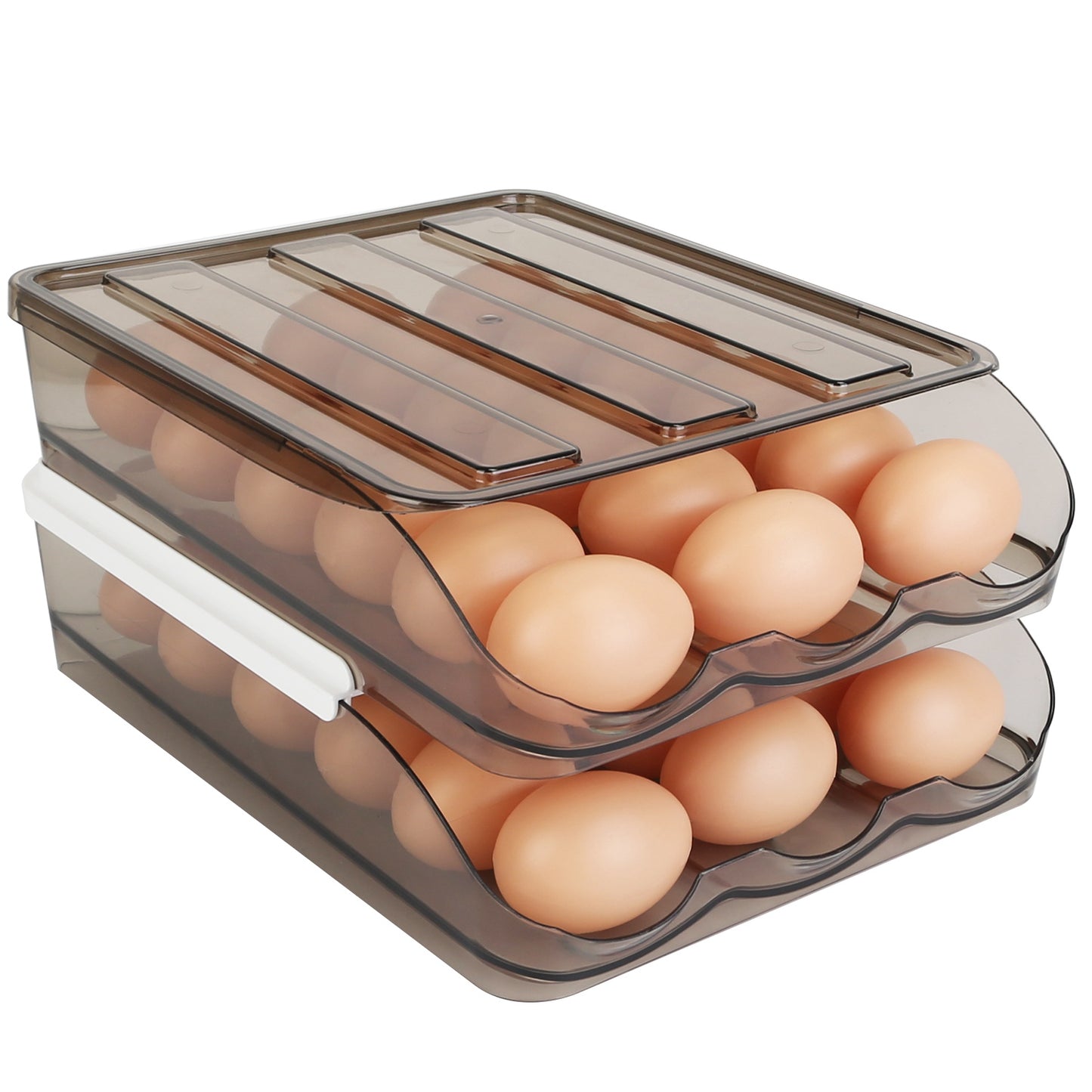 Egg Container Holder For Refrigerator Double Layer Storage Box With