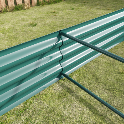 Metal Raised Garden Bed Kit 7.6x3.7ft for Vegetables, Flowers, Herbs - Black