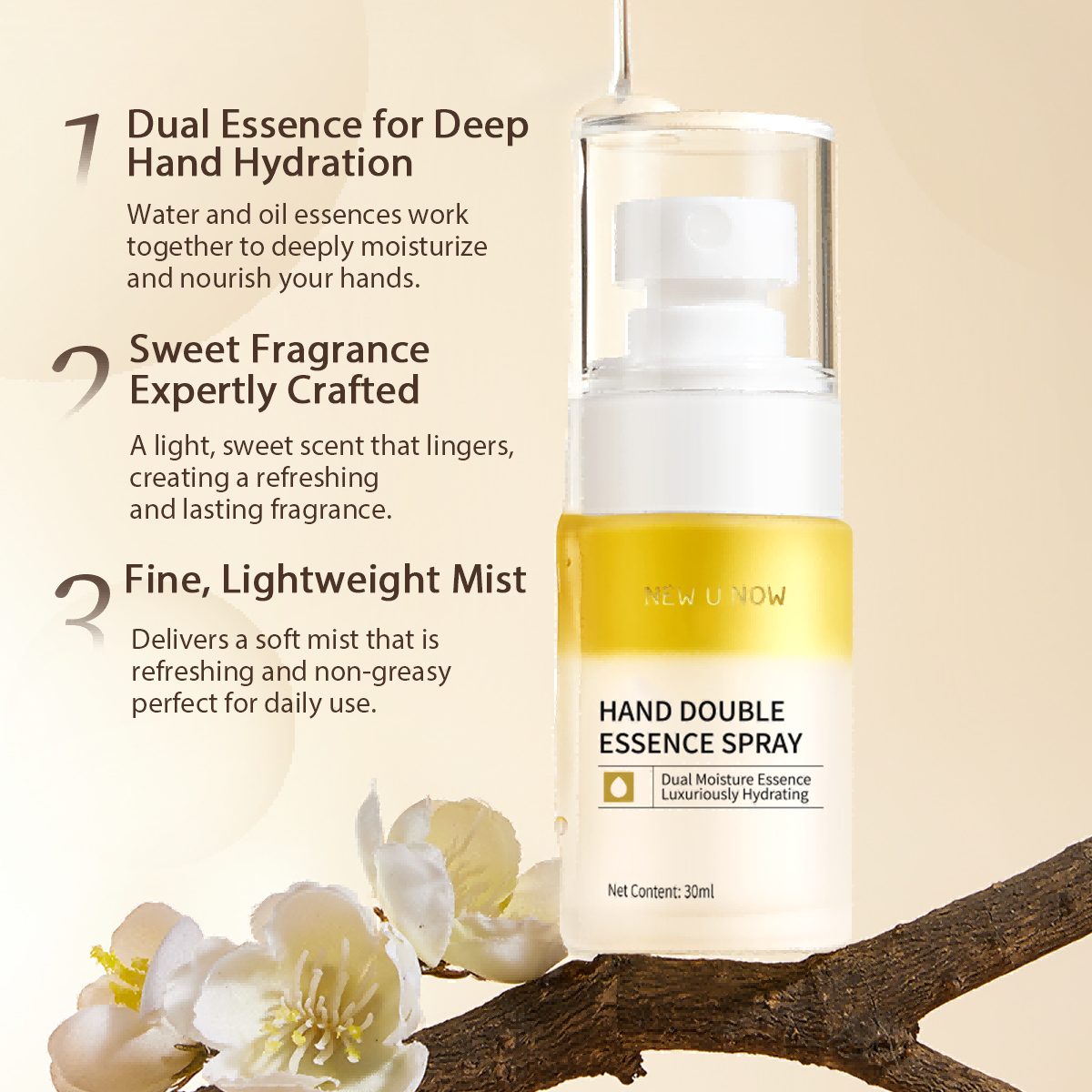 Hydrating Hand Essence Spray - Quick-Absorbing Botanical Moisturizer 30ml