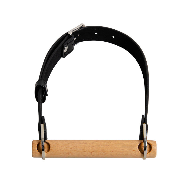 Wooden Mouth Stopper with Log Color Harness - Adult Wellness Accessory