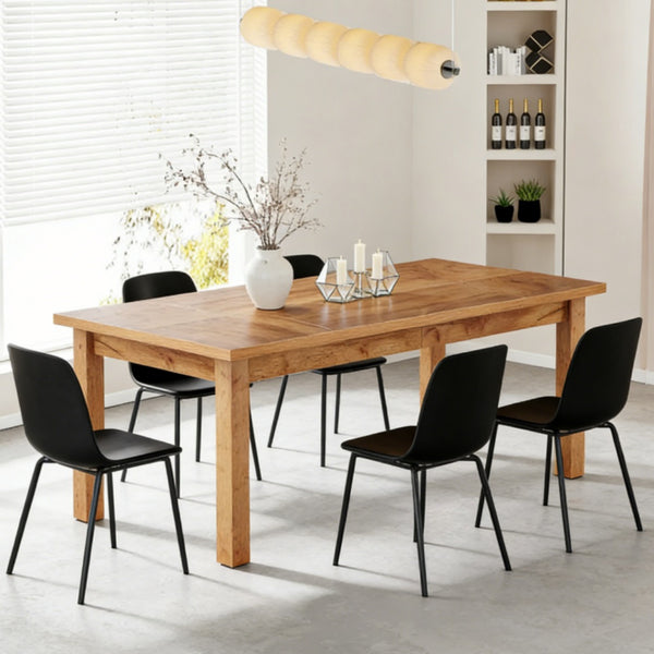 Spacious Dining Table for 6-8 People - Walnut Finish