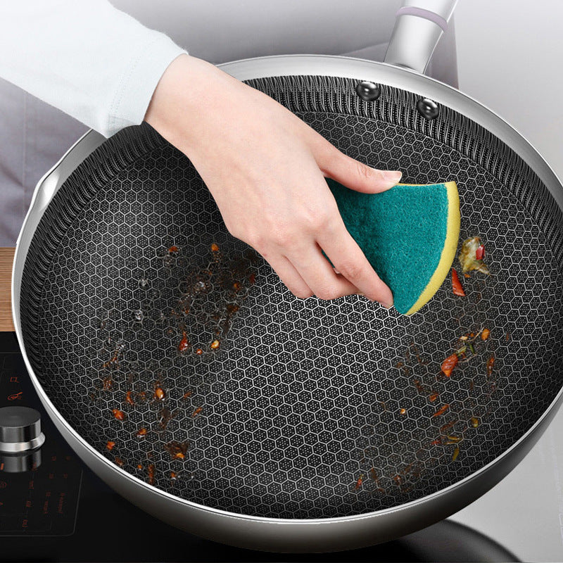 Induction Cooker Pot 30cm Stainless Steel Non-Stick Household Cooking Wok