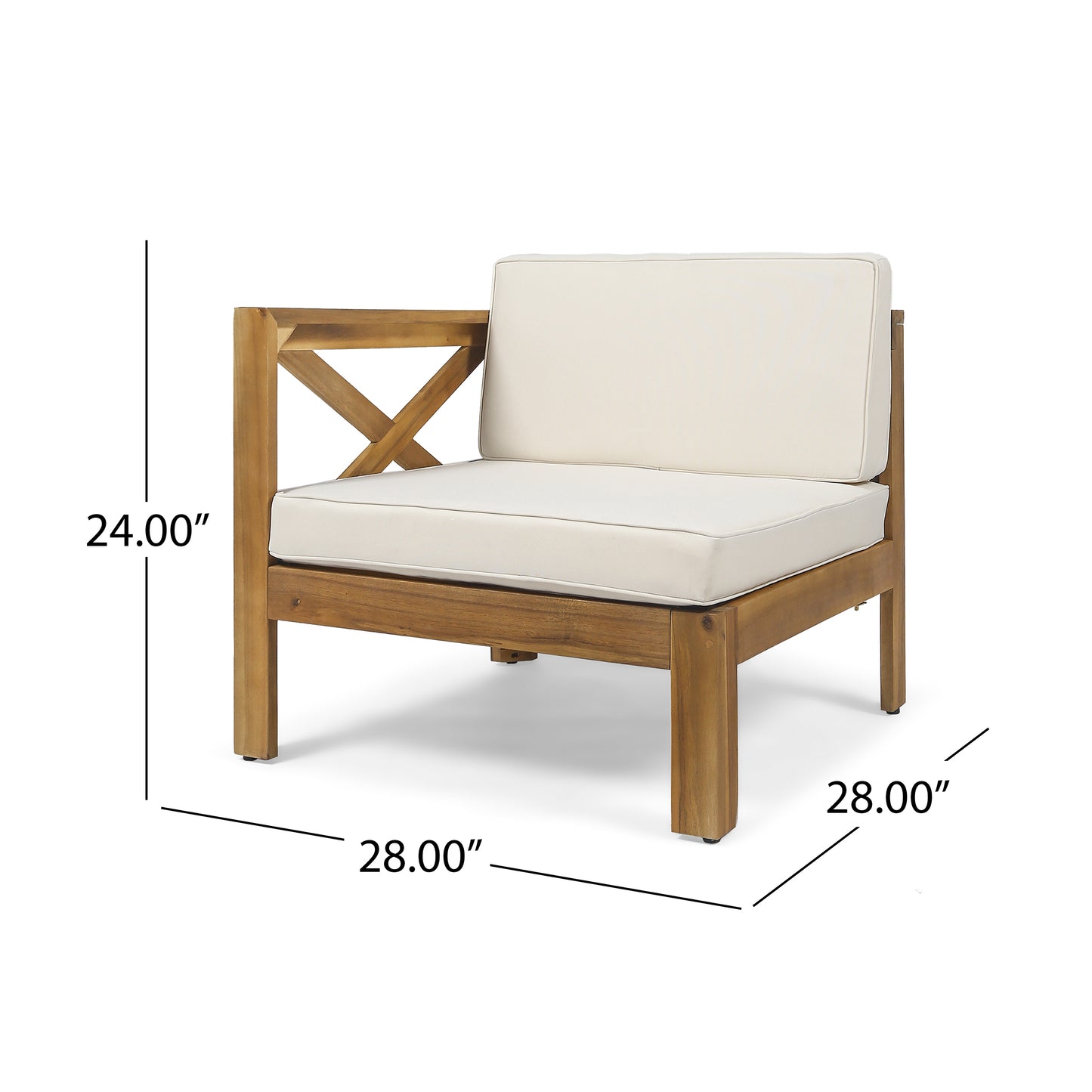 Beige L-Shaped Outdoor Sofa Set with Water-Repellent Cushions
