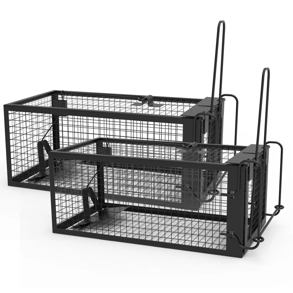 Humane Live Rodent Trap Cage - 2 Pack Galvanized Iron