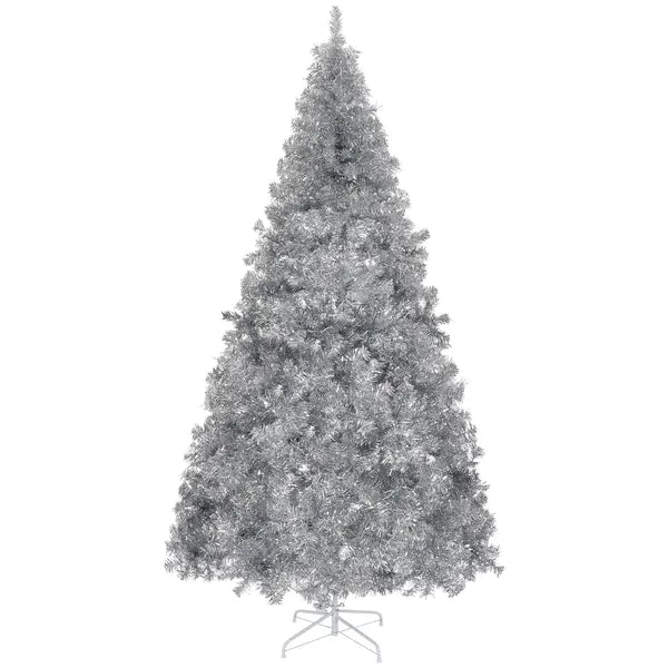 6 FT Pre-Lit Silver Christmas Tree with Remote Control & 300 Lights