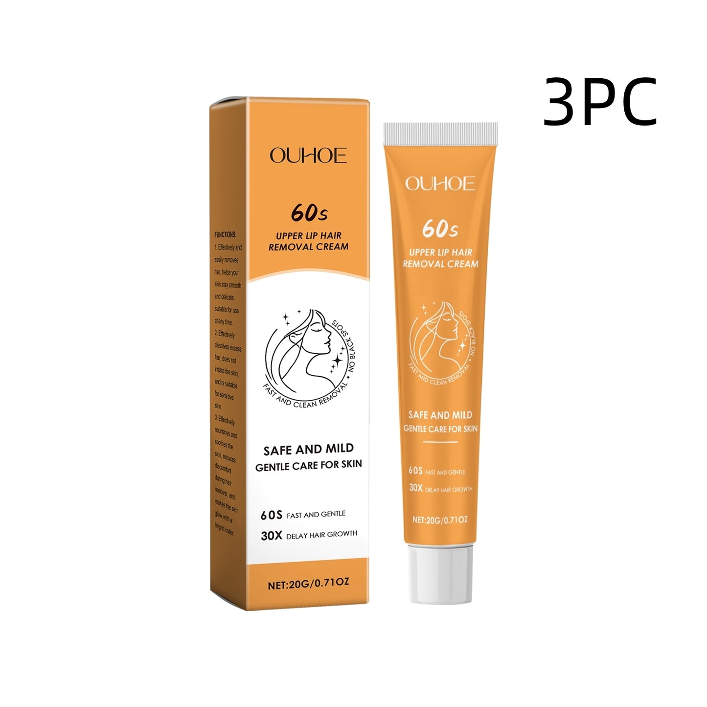 Hair Removal Cream 20g - Gentle Skin Care for Body Hair Removal