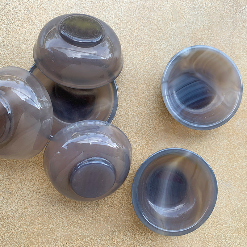 Natural Agate Crystal Teacup - Handmade Semi-Finished Drinkware
