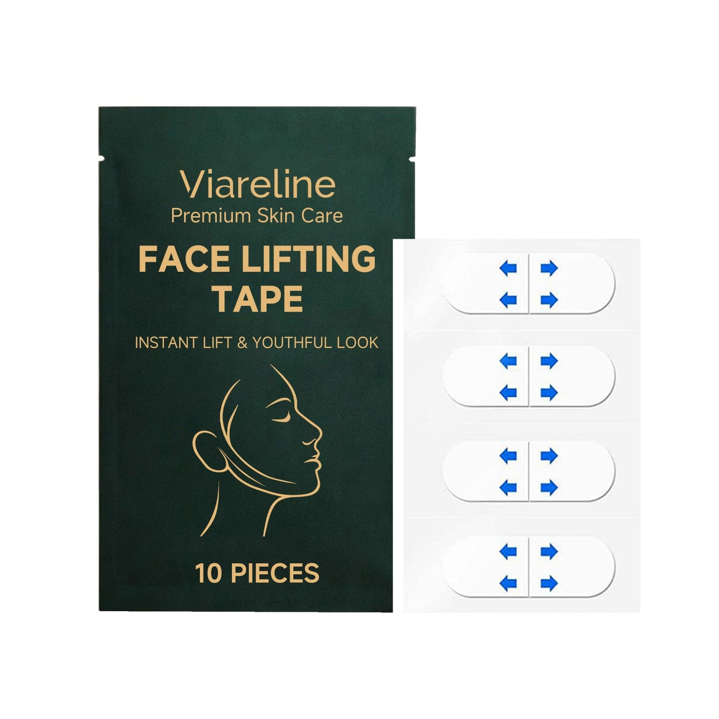 Face Lifting Tape 10PCS Invisible Skin Tightening Adhesive Strips
