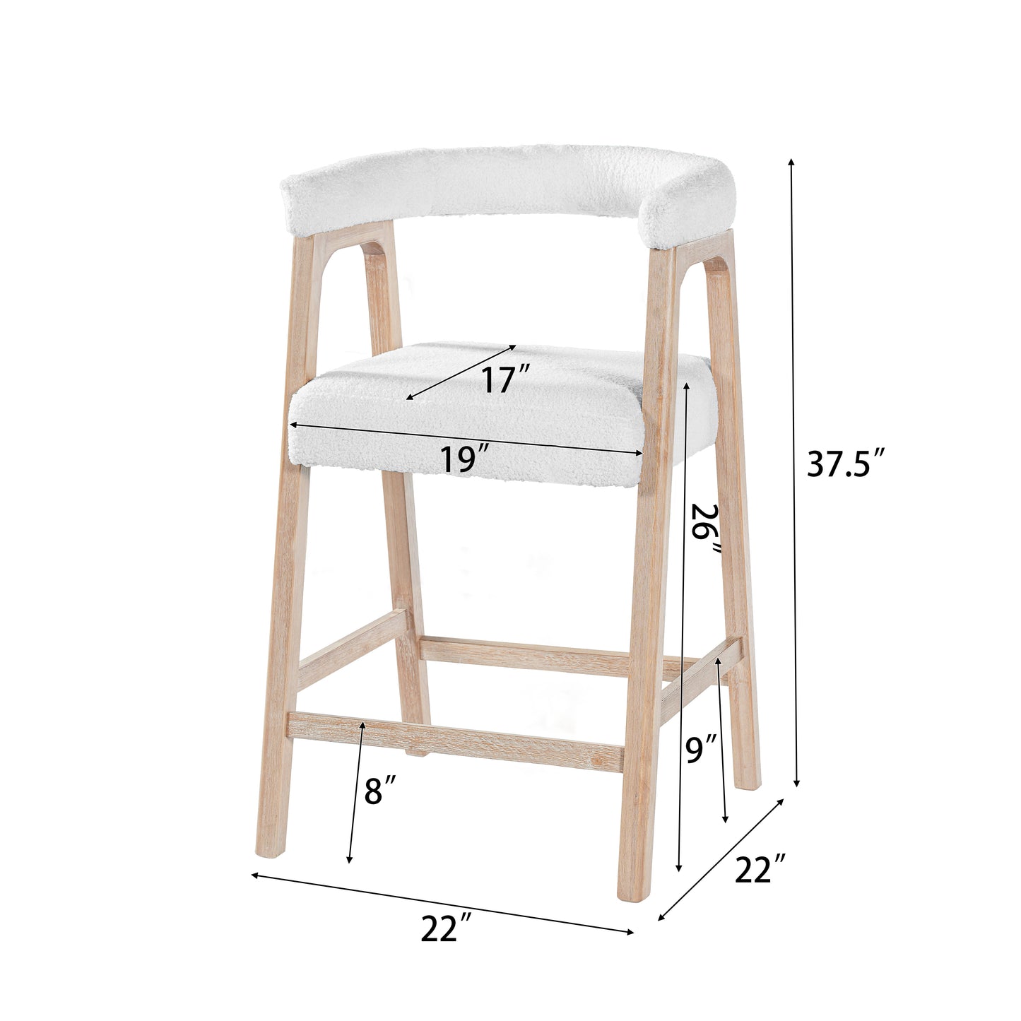 26 Seat Height Bar Stools With Back, Comfortable Counter For Kitchen