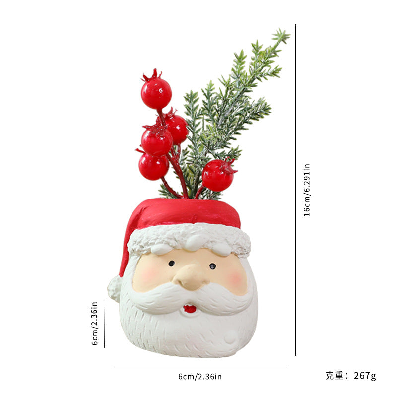Resin Christmas Holiday Ornaments - Santa Claus Snowman Bear Faceless Old Man Set